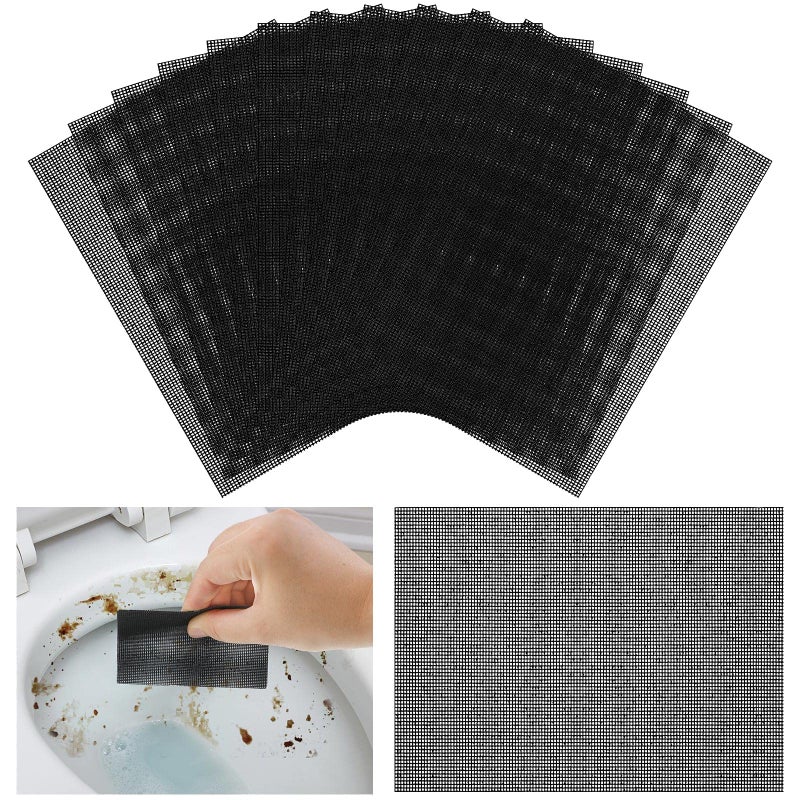 Skyley Flexible Scrubbing Screen Cleaning Mesh for Household 5.5 x 4 Inch Cleaner Toilet Hard Water Ring Remover Scouring Pad Abrasive Grit Cleaning Screen for Remove Carbon, Rust and Scale(12 Pack) - Image 1